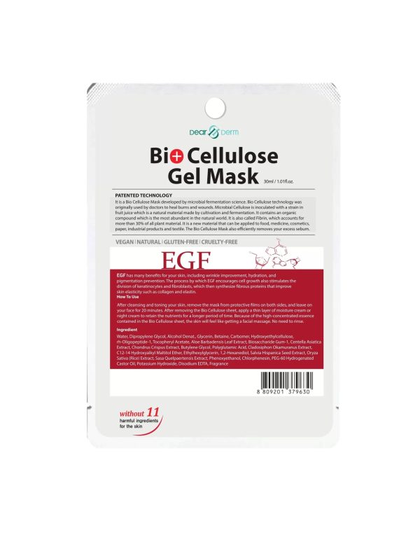 Bio-Cellulose Face Gel Mask - EGF 1ct
