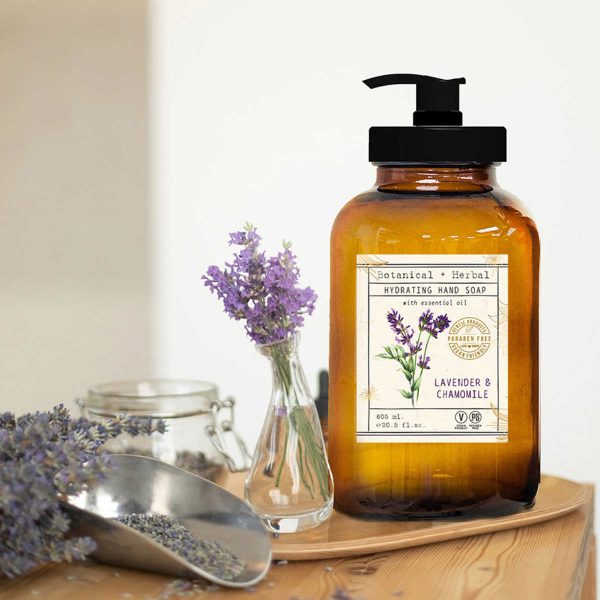Home and Body Botanical + Herbal Hand Soap Glass Bottles - 8-pack - Image 8