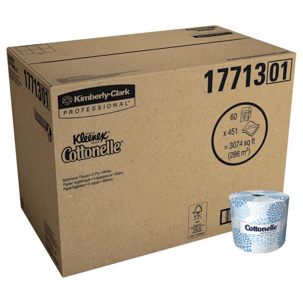 Kleenex Cottonelle 2-Ply Bath Tissue Rolls - White - 60-count
