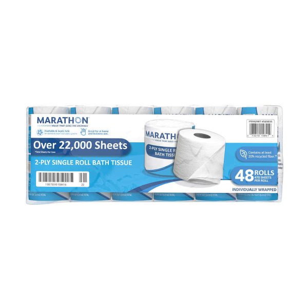 Marathon Jumbo Roll Bath Tissue, 2-Ply, 900 ft Rolls, 6 Rolls - Image 3