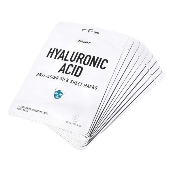 NIGHT Hyaluronic Acid Anti-Aging Silk Sheet Masks - 10-pack - Image 2