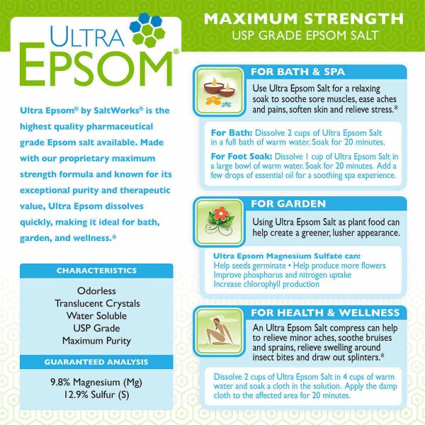 Ultra Epsom Unscented Bath Salt - 18 Pound Bag - Image 3