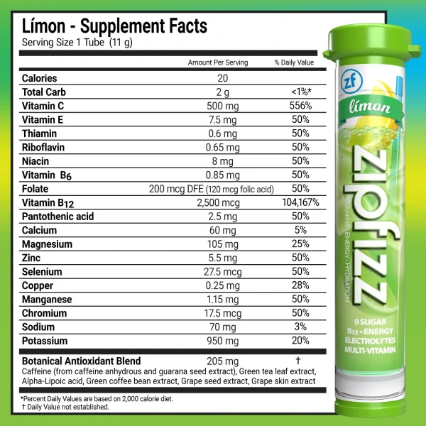 Zipfizz Multi-Vitamin Energy Hydration Drink Mix - 30 Tubes - Image 6